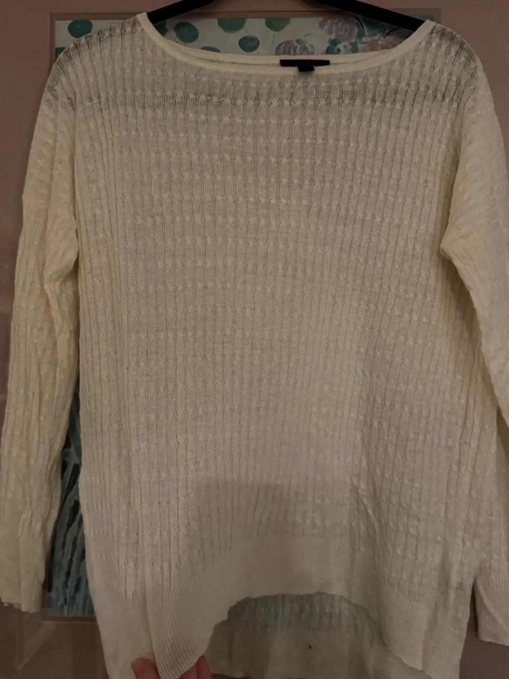 J. Crew Cream Crewneck Lightweight Knit Sweater